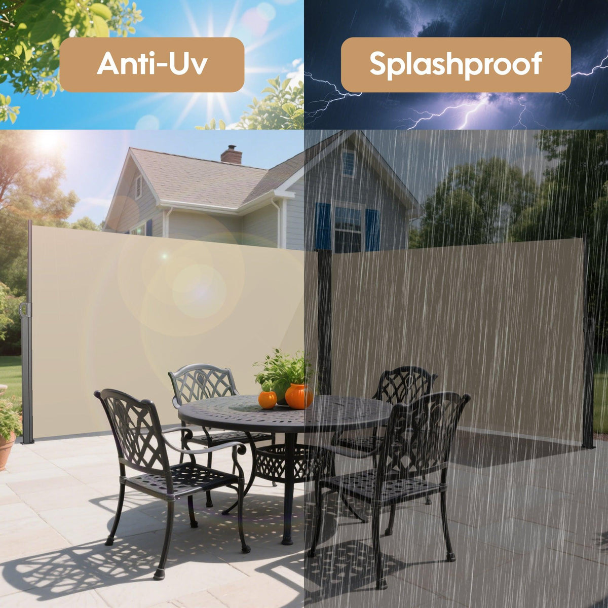 Retractable Side Awning for Outdoor Privacy