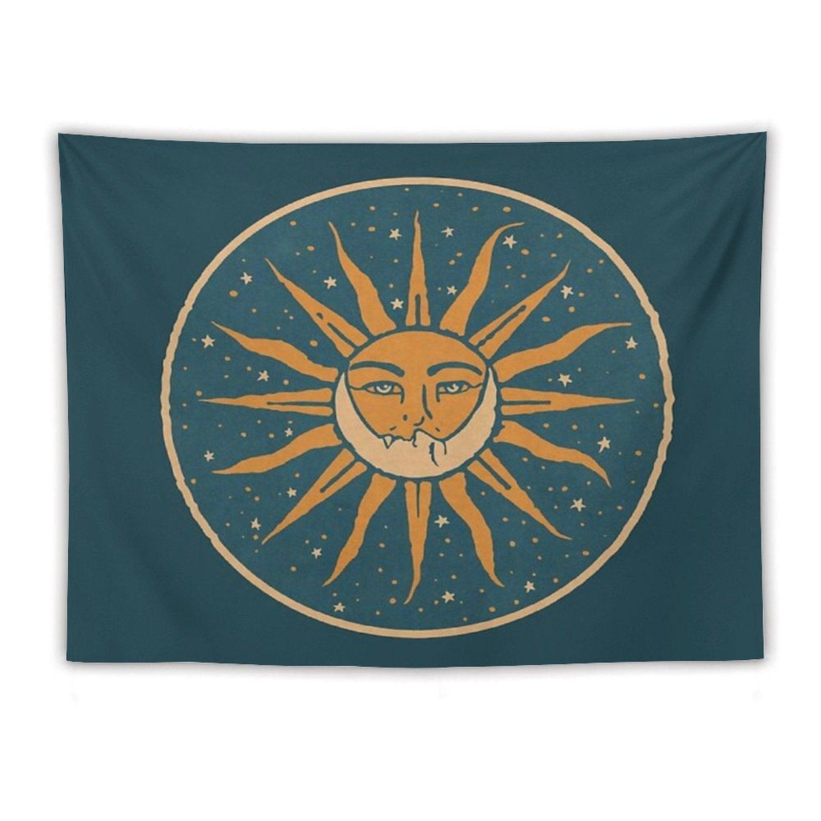 Sun And Moon  Vintage Tapestry