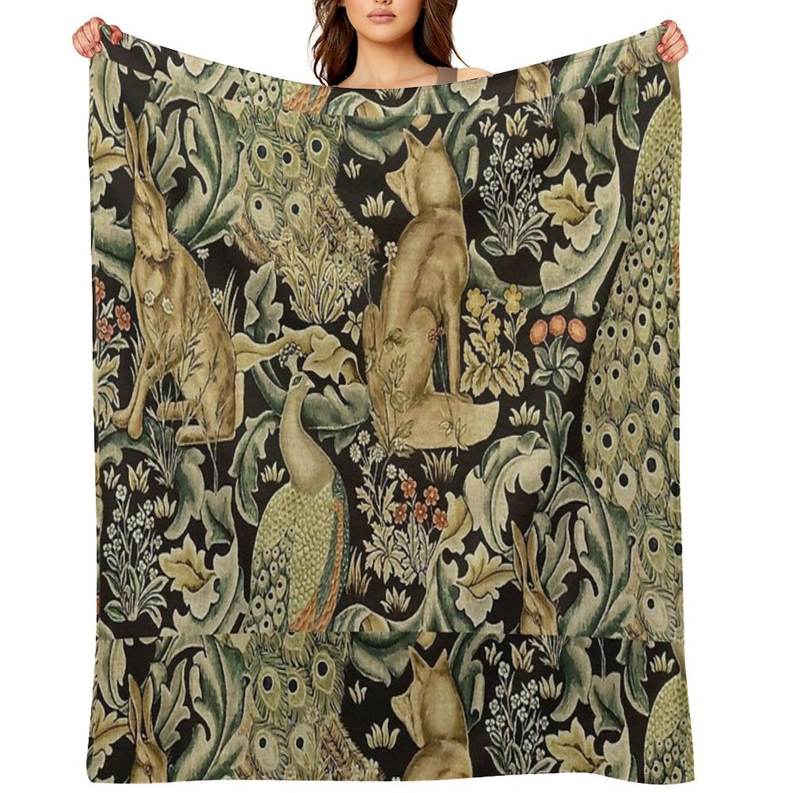 William Morris Forest Fabric Throw Blanket