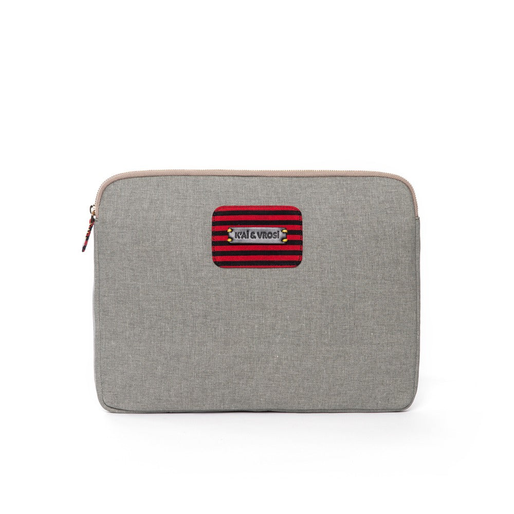 Zipped Gray Canvas Laptop Case for 13