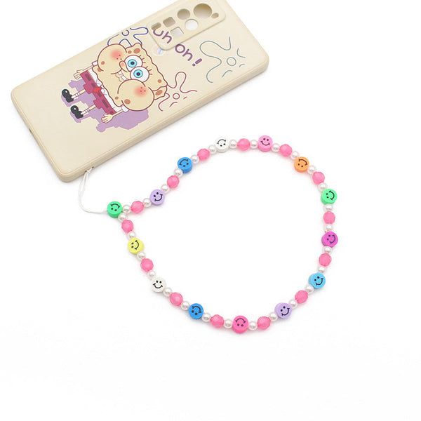 New Soft Ceramic Color Mix And Match Fruit Smiley Beaded Letters To Prevent Mobile Phone Chain Necklace