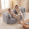 75.5 inch Folding Sofa Bed 2-in-1 Convertible Teddy Fleece Floor Loveseat with 2 Comfortable Pillows-Gray