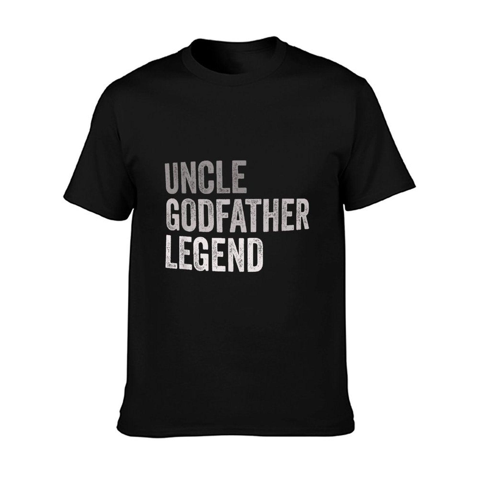 Funny Uncle Godparent Hero Message Uncle Godfather Legend For A Favorite Uncle Family Baptism - Black, Small,, Classic Fit, Roun T-Shirt