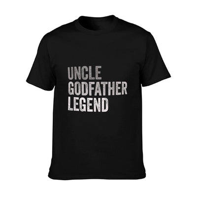 Funny Uncle Godparent Hero Message Uncle Godfather Legend For A Favorite Uncle Family Baptism - Black, Small,, Classic Fit, Roun T-Shirt