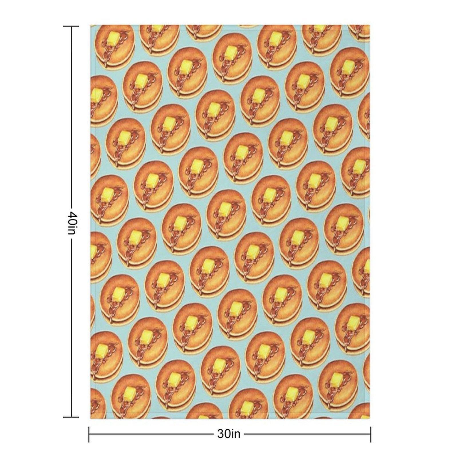 Pancakes Pattern - Blue Throw Blanket