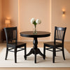 Black Round Dining Table Set 3 Piece Wood Dining Chairs - DLGR3-BLK-W / Table and Chairs set