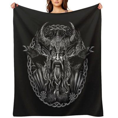 Odin And His Ravens Huginn And Muninn All-season Throw Blanket