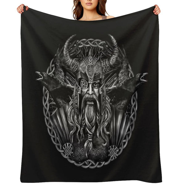 Odin And His Ravens Huginn And Muninn All-season Throw Blanket