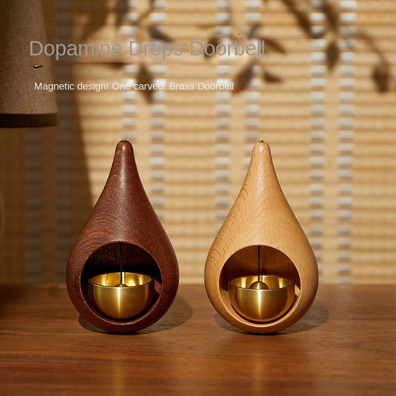 Dopamine Doorbell Water Drop Wind Chime Copper Bell Opening Reminder Hanging Ornament Housewarming Gift Magnetic Bell Fridge Magnet Decor