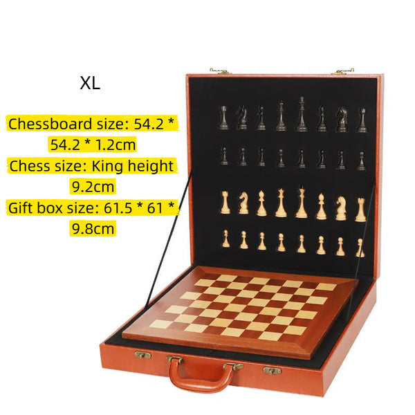 International Chess Heavy Woodgrain Chess Wooden Chess Board Western Chess Adult Luxury Set Chess V.I.P Digital Presence