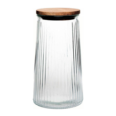 Glass Canisters Set of 3 with Wooden Lids – 20.3oz, 33.8oz & 45.7oz