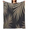 Palm Leaves Pattern Sepia Vibes #2 #tropical #decor #art Plush Throw Blanket