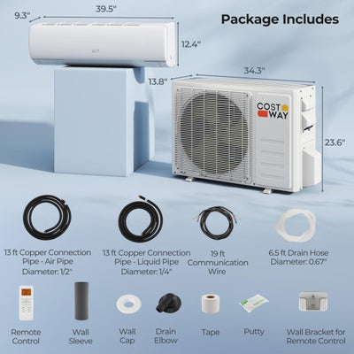EchoCool Series 23000 BTU 208/230V Mini Split Air Conditioner and Heater Pump System