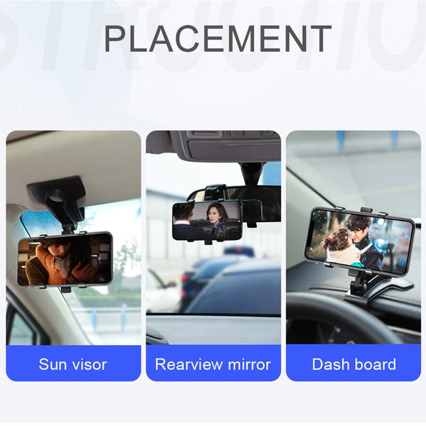 360 Degrees Car Phone Holder Universal Smartphone Stands Car Rack Dashboard Support for Auto Grip Mobile Phone Fixed Bracket