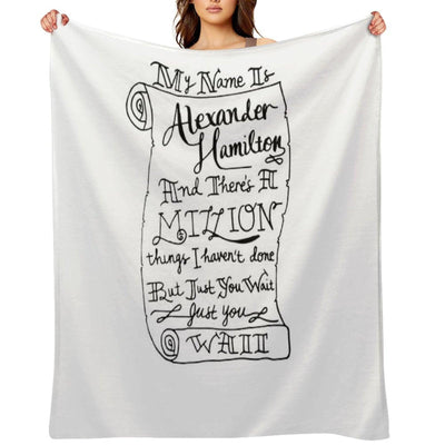 Alexander Hamilton Scroll Throw Blanket