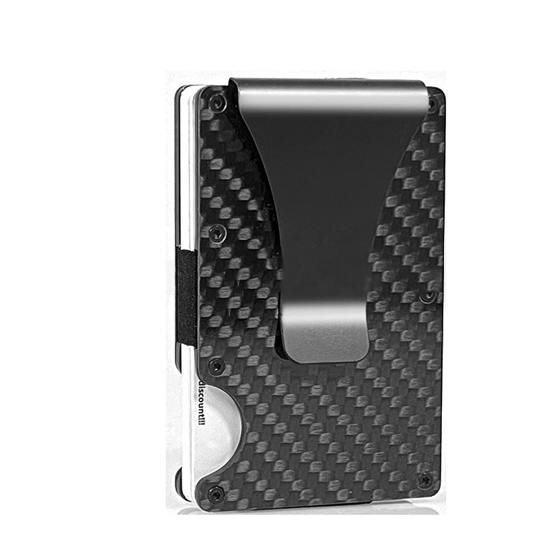 Men Card Holder Slim Carbon Fiber Credit Card Holder Metal Wallet Anti Scan Function Hold Card Coins Cash