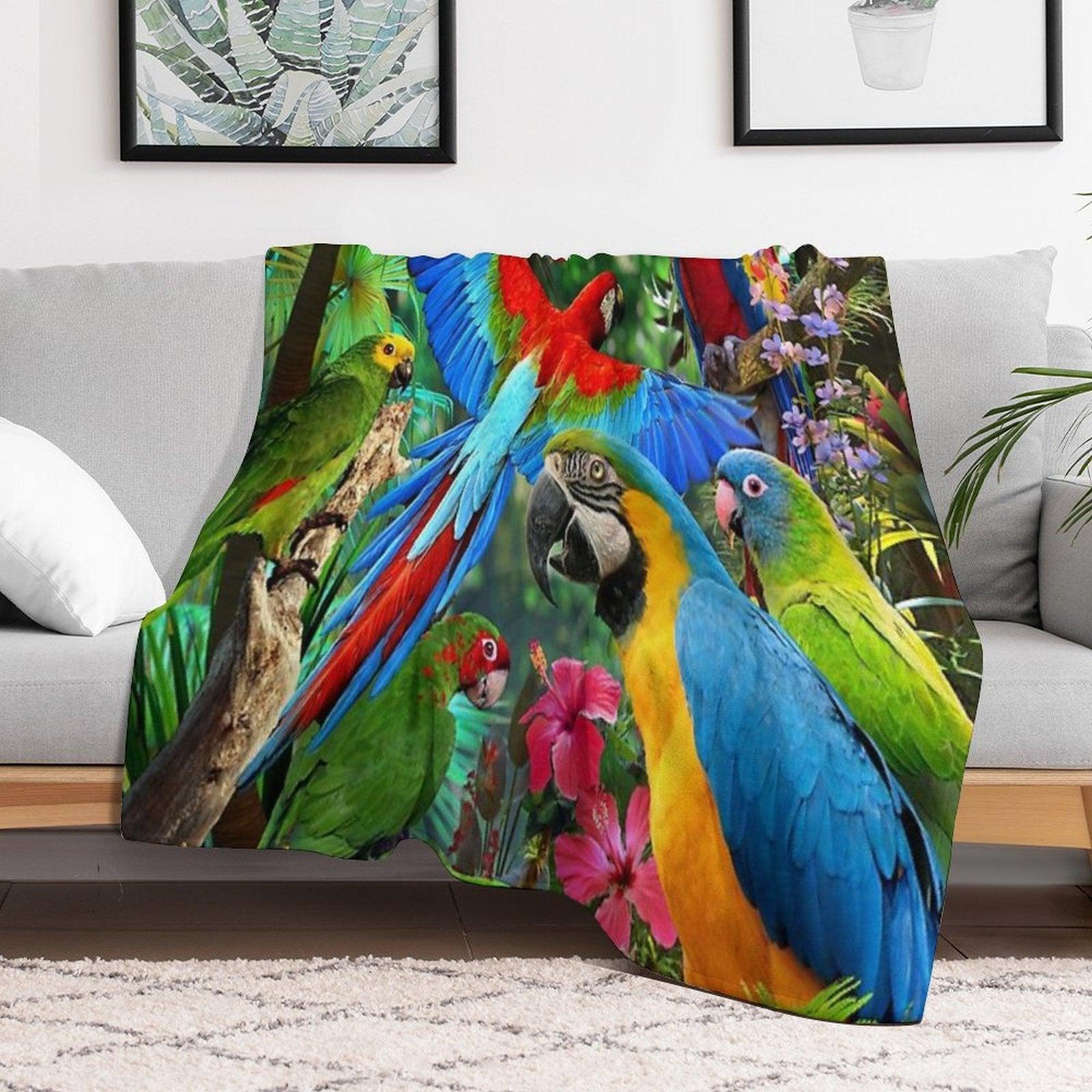 Parrots Throw Blanket