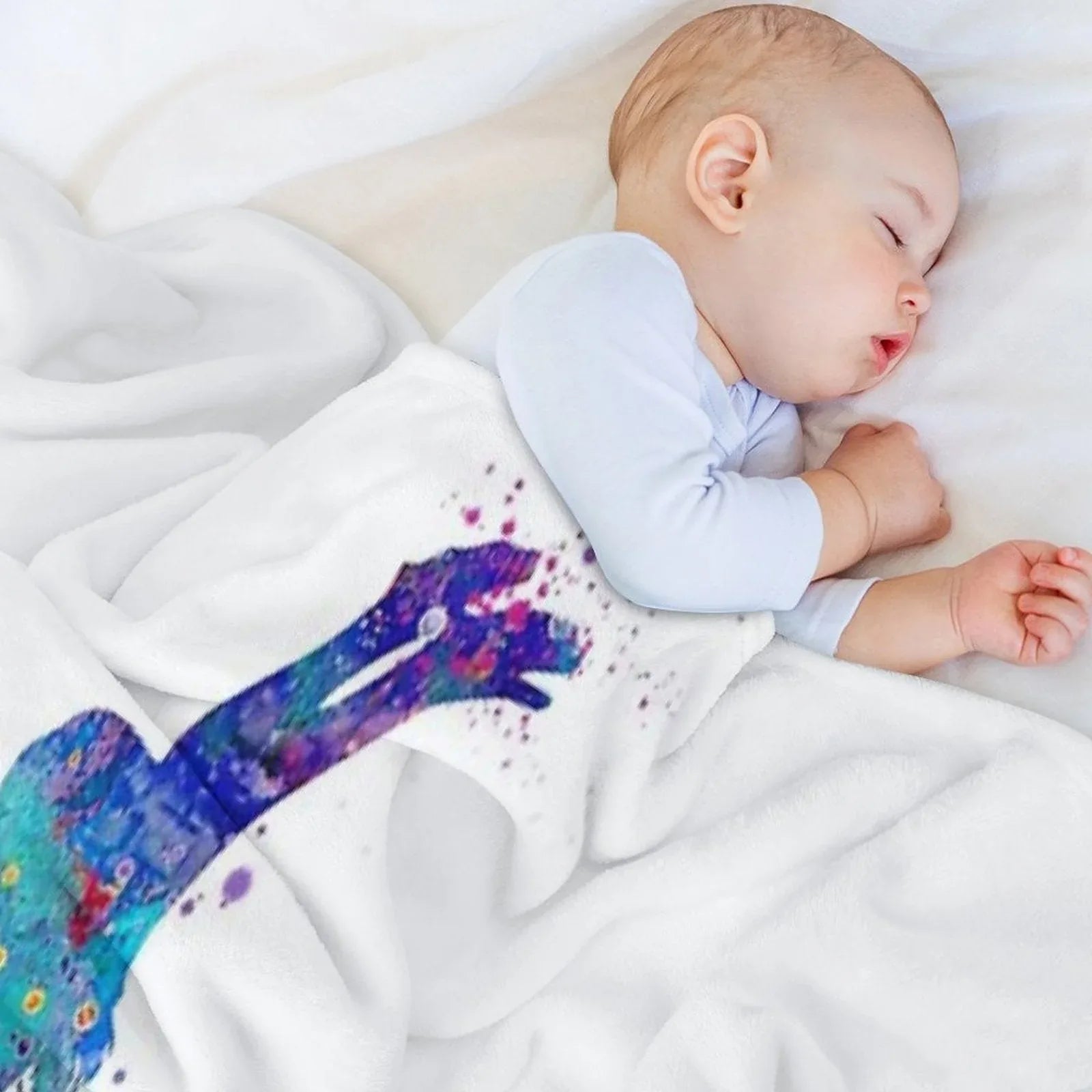 Girl Gymnastics Watercolor Silhouette Throw Blanket