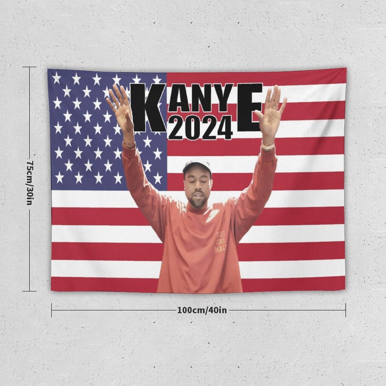 Kanye 2024 West  America Flag Tapestry