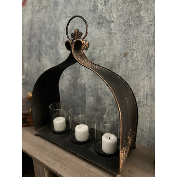 Cast Iron Triple Candleholder