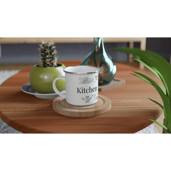White 12oz Enamel Mug | Coffee Mugs | Kitchen + Metal