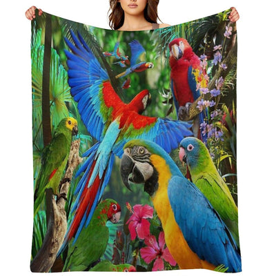 Parrots Throw Blanket