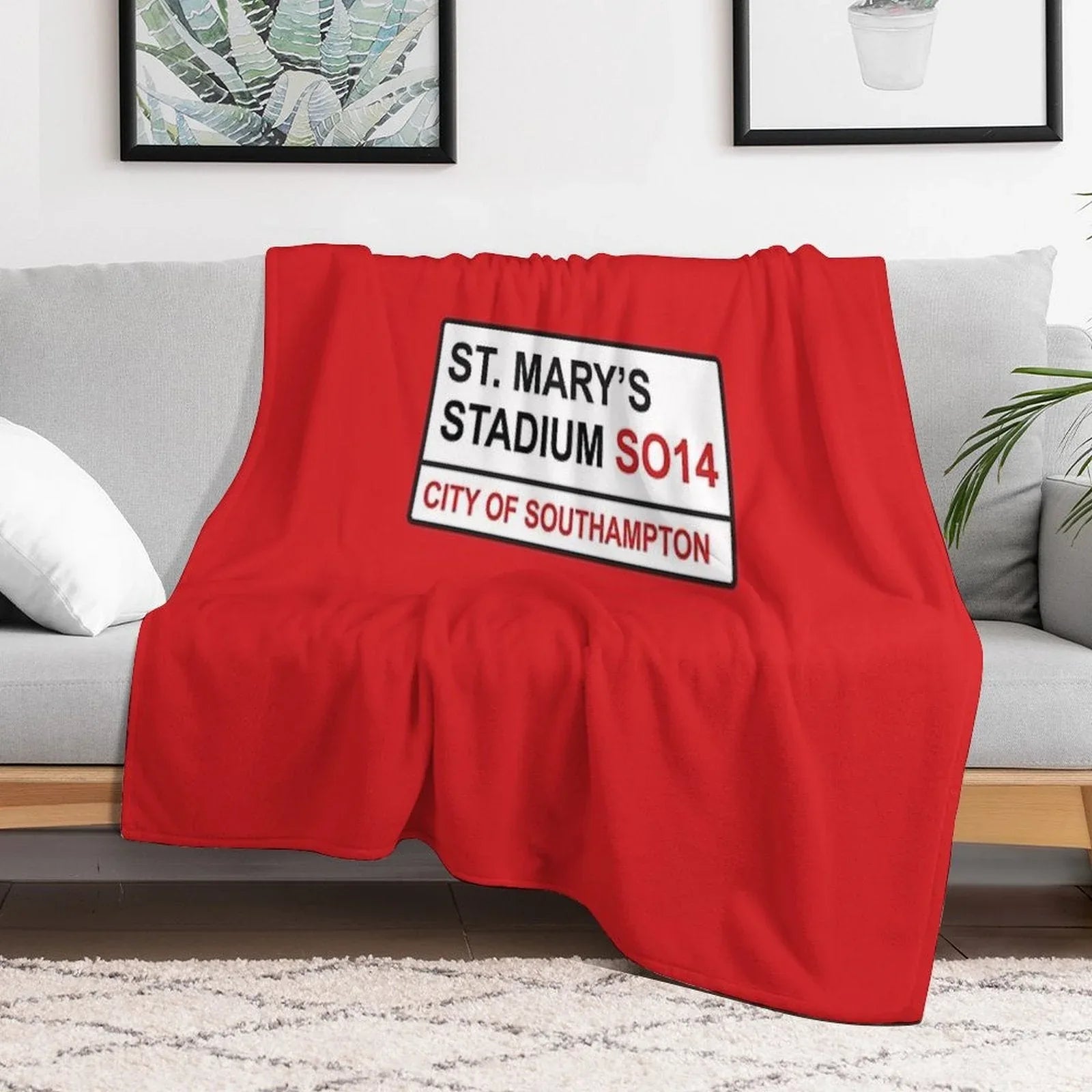 Southampton Football Team St. Mary’s Stadium Street Sign Throw Blanket