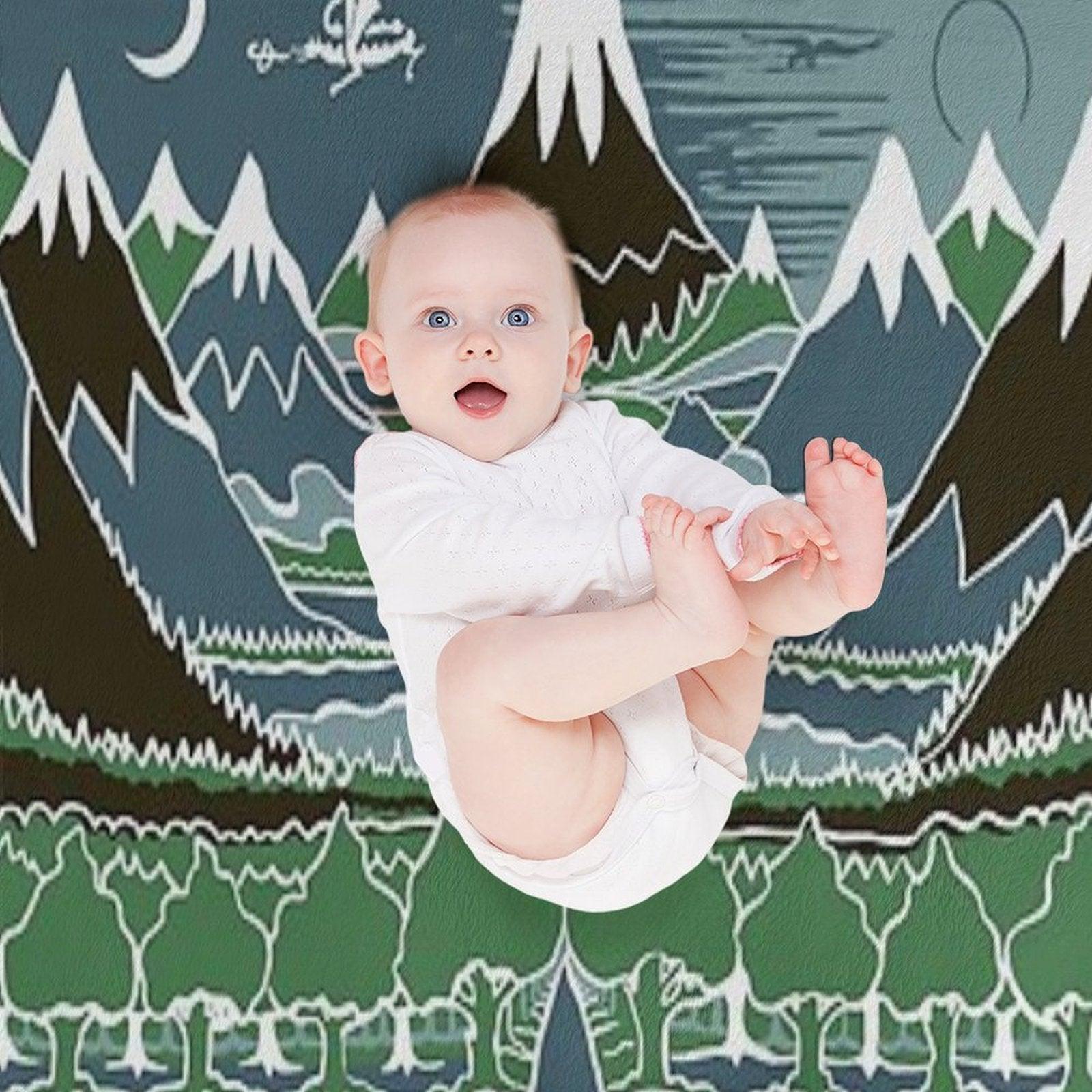 Midnight Forest Mountain Path in The Style of J.R.R.Tolkien Throw Blanket