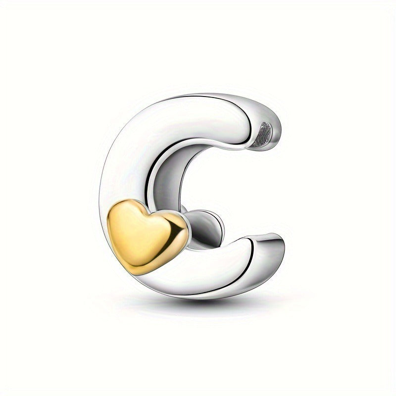 Copper Plated Silver English Letter Pendant Bead Bracelet Necklace Diy