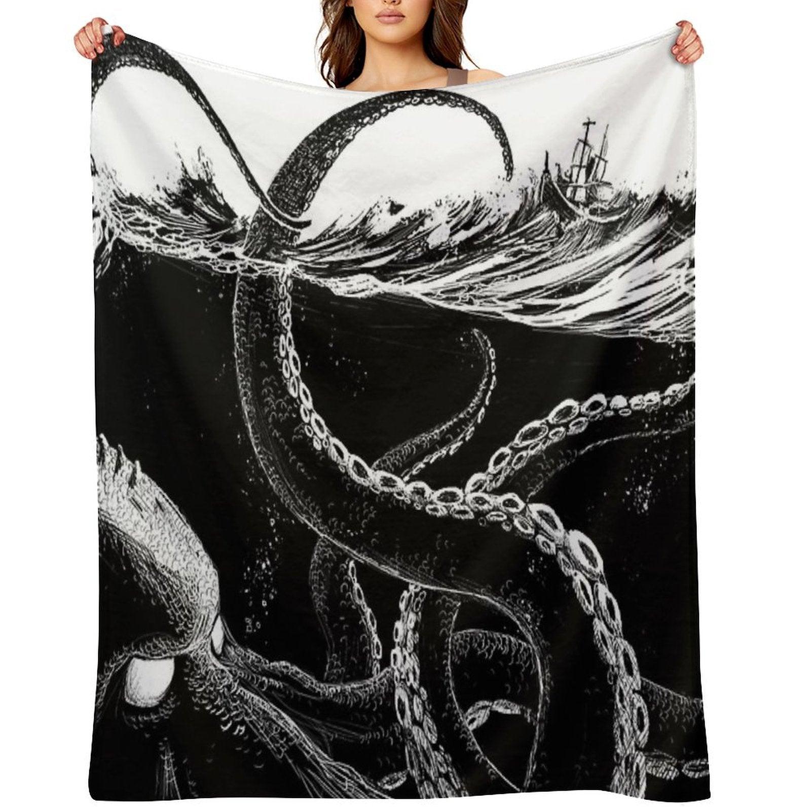 Kraken Rules The Sea Throw Blanket
