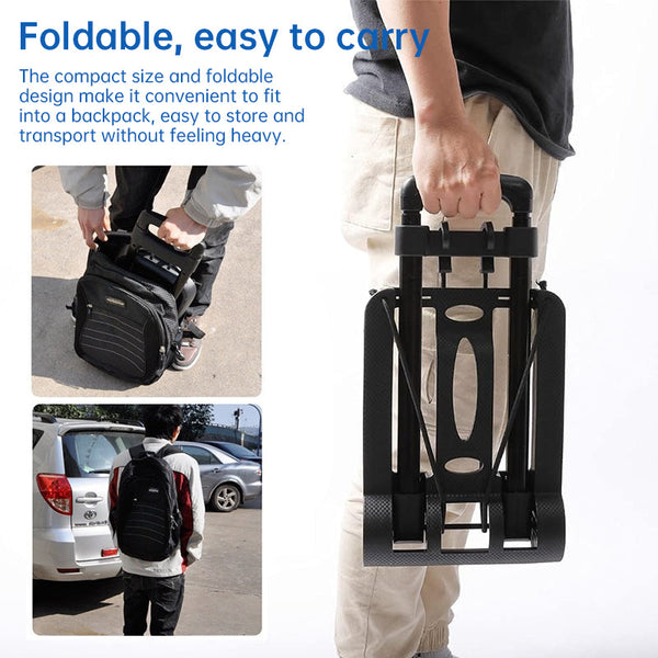 Foldable portable carts: wheel, luggage, hand truck, trolley, travel - shopping, household.