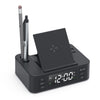 Clock wireless charging phone holder pen holder multifunctional 15W wireless charging fast charging - black