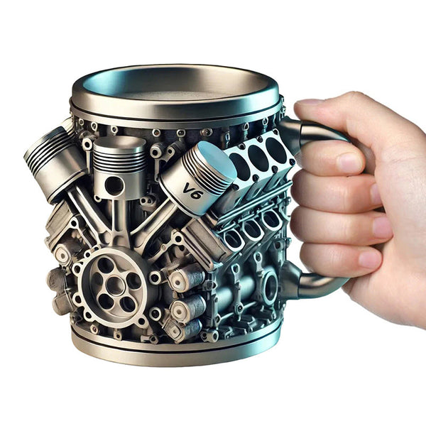 3D Engines - designed Stainless Steel Mug. Ideal for coffee/beer, a fun home & office drinking accessory.