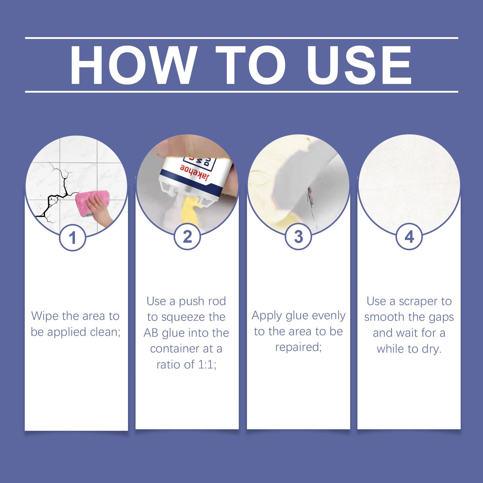 Universal Ab Adhesive, Crack Repair Bonded Tile Bath Scratch Crack Repair Waterproof And Leak Proof Adhesive