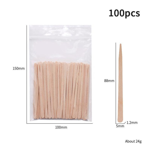 100-Piece Bag of Disposable Wooden Sticks for Hair Removal Waxing and Scraping Tools