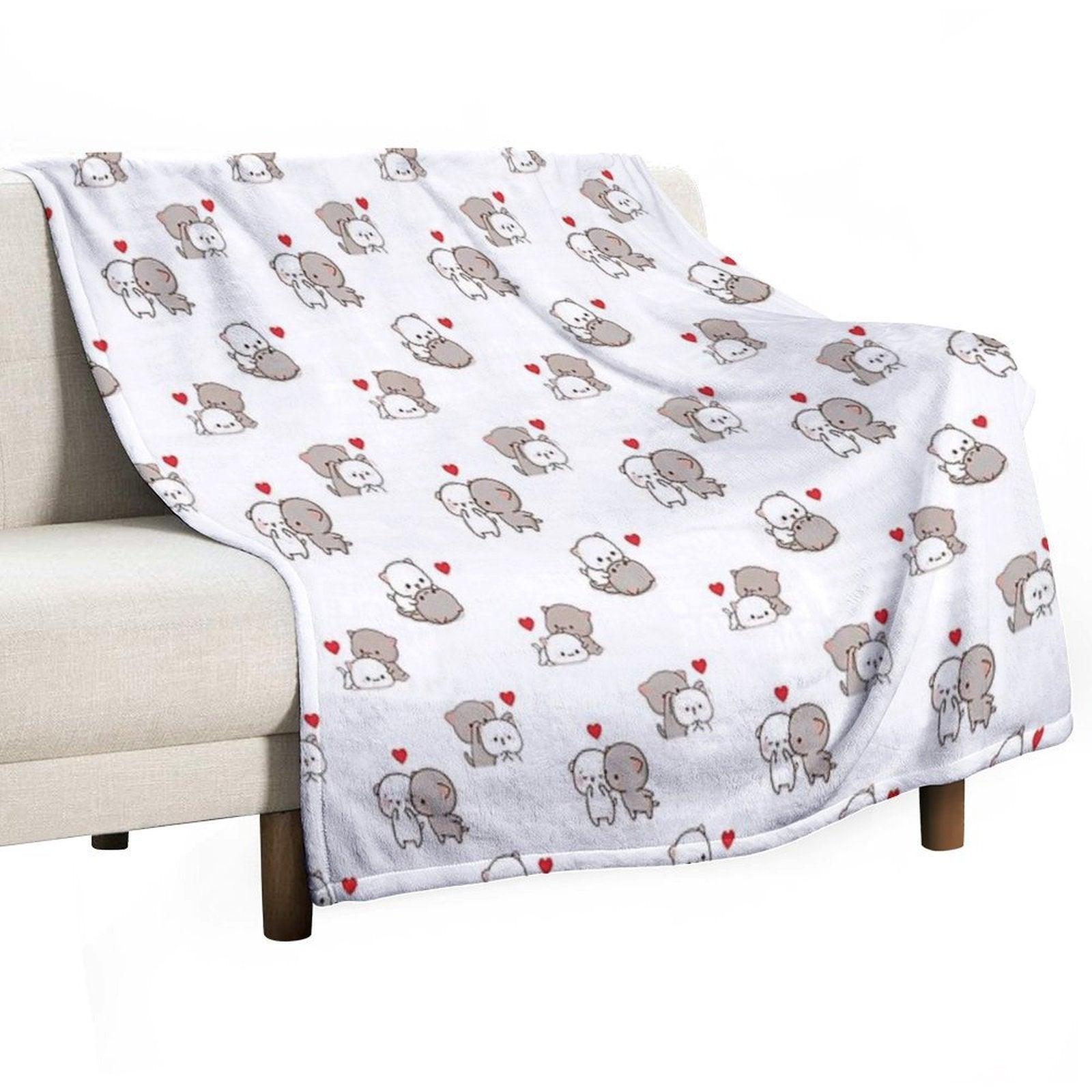 Mochi Milk Panda Bear Brownie BUBU DUDU Couple Goma Peach Sugar Valentine Xmas 2025 Throw Blanket