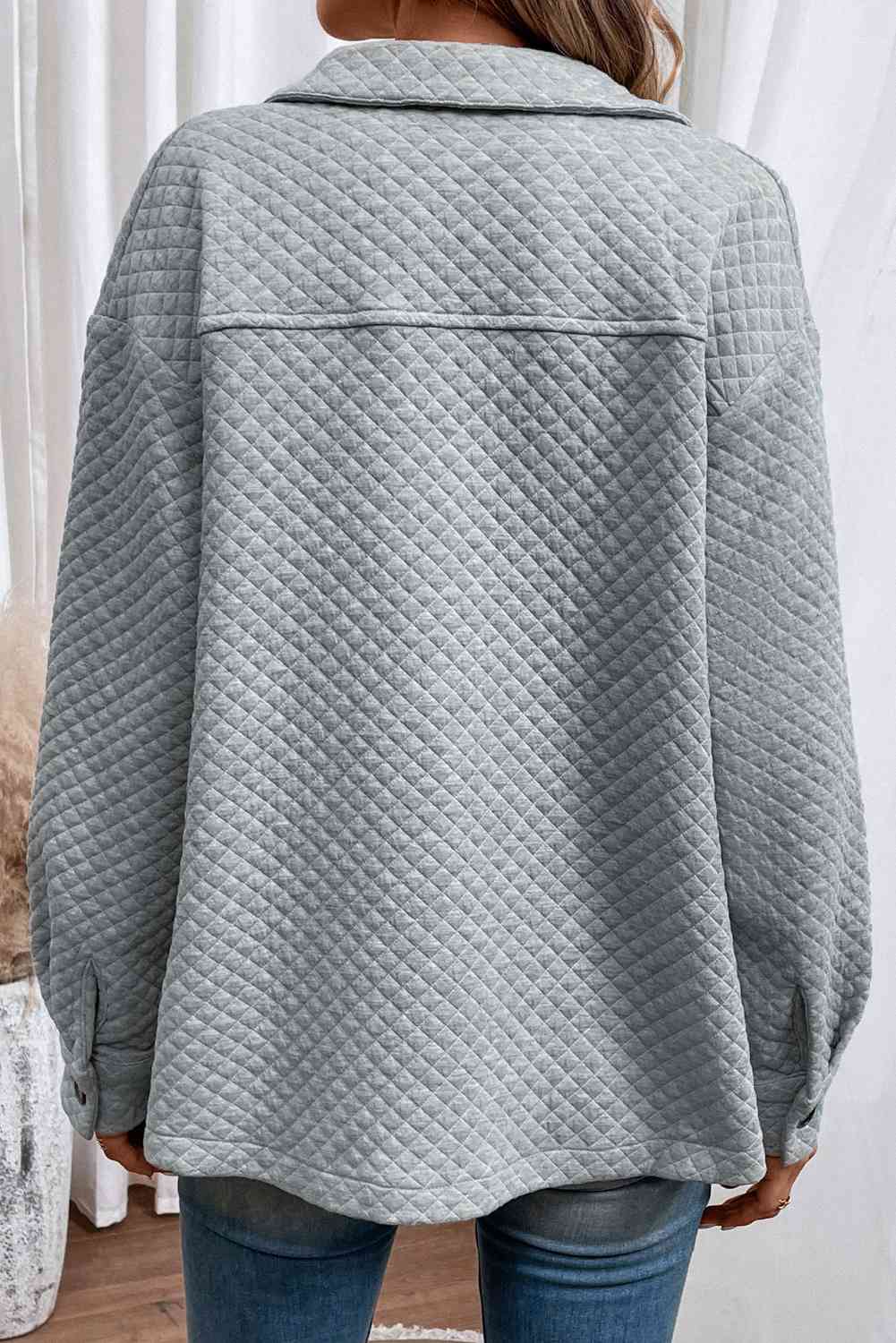 Comfortable Button-Down Collared Jacket Classic Lightweight Classic Design With Pockets