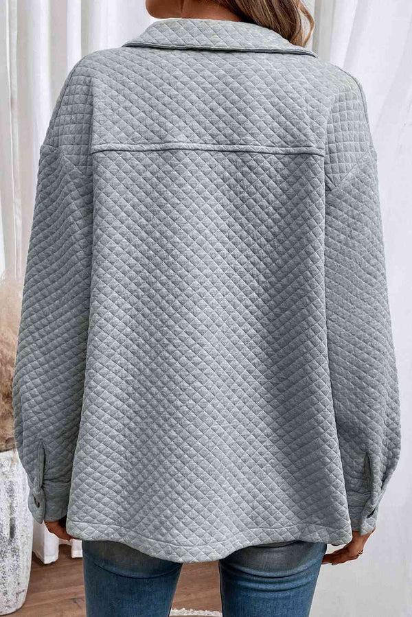 Comfortable Button-Down Collared Jacket Classic Lightweight Classic Design With Pockets