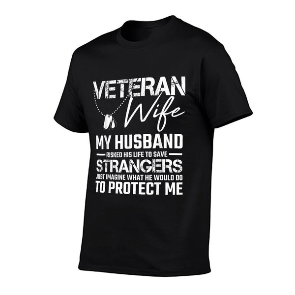 Veteran Wife Army Husband Soldier Saying Cool Military Gift T-Shirt BionZax
