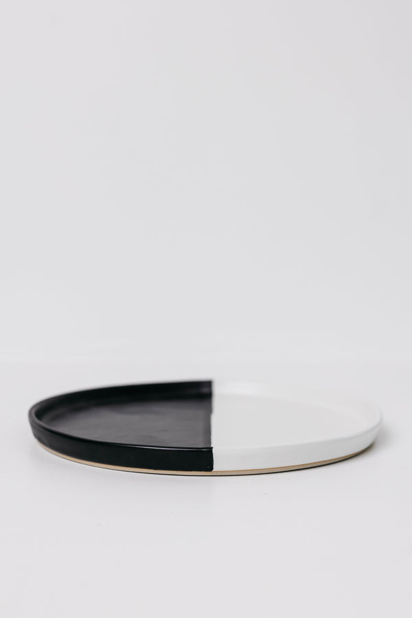 Dawson Appetizer Plate - Matte Black/White - Set of 6