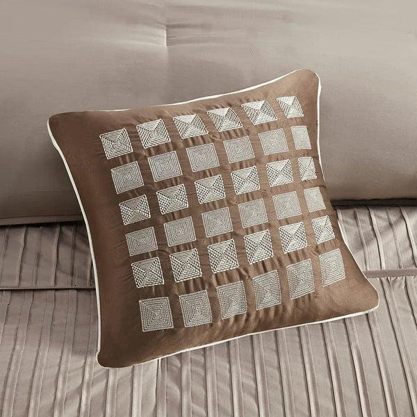 Trinity 7 Piece Polyester Charmeuse Comforter Set - Traupe - Gifts for You 'n Me