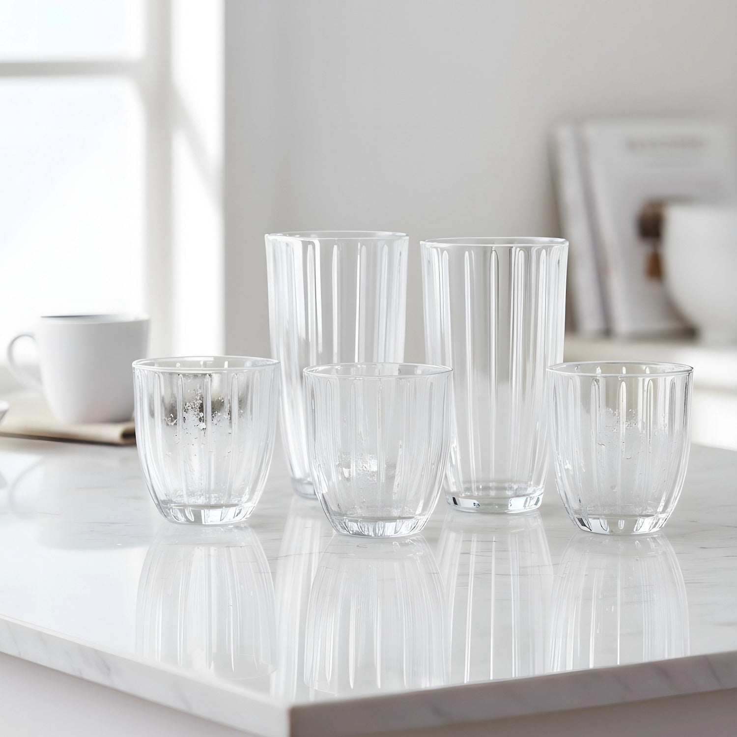 Capri 12-Piece Glassware Set – 6 Coolers (16oz) & 6 DOF Glasses (10oz)