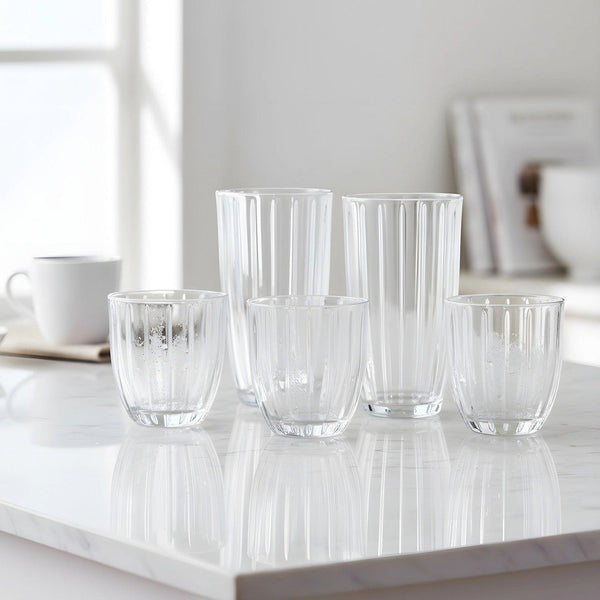 Capri 12-Piece Glassware Set – 6 Coolers (16oz) & 6 DOF Glasses (10oz)