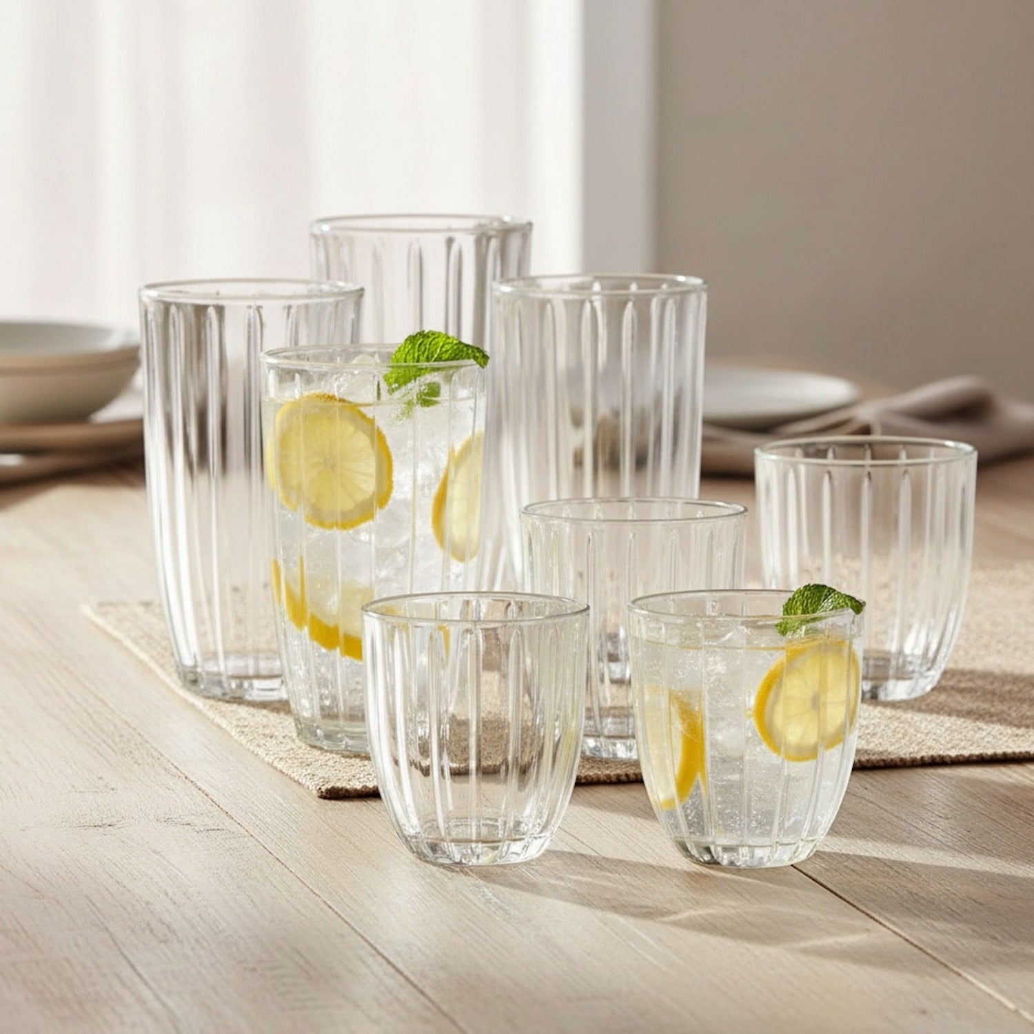 Capri 12-Piece Glassware Set – 6 Coolers (16oz) & 6 DOF Glasses (10oz)