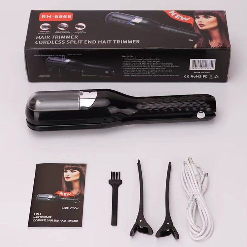 Fully automatic hair clipper, hair splitting and trimming device, multifunctional electric women's 2-in-1 trimming and cutting d