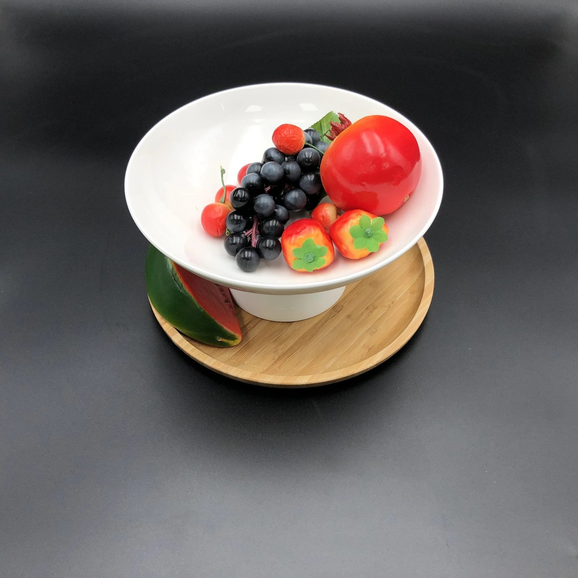 White Fruit Vase 9.5