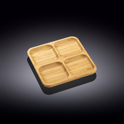 Bamboo Square Divided Dish / Bento box 8.5