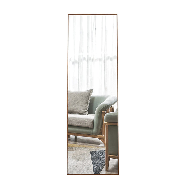 60x17 Brown Solid Wood Frame Full-length Mirror, Dressing Mirror, Bedroom Home Porch
