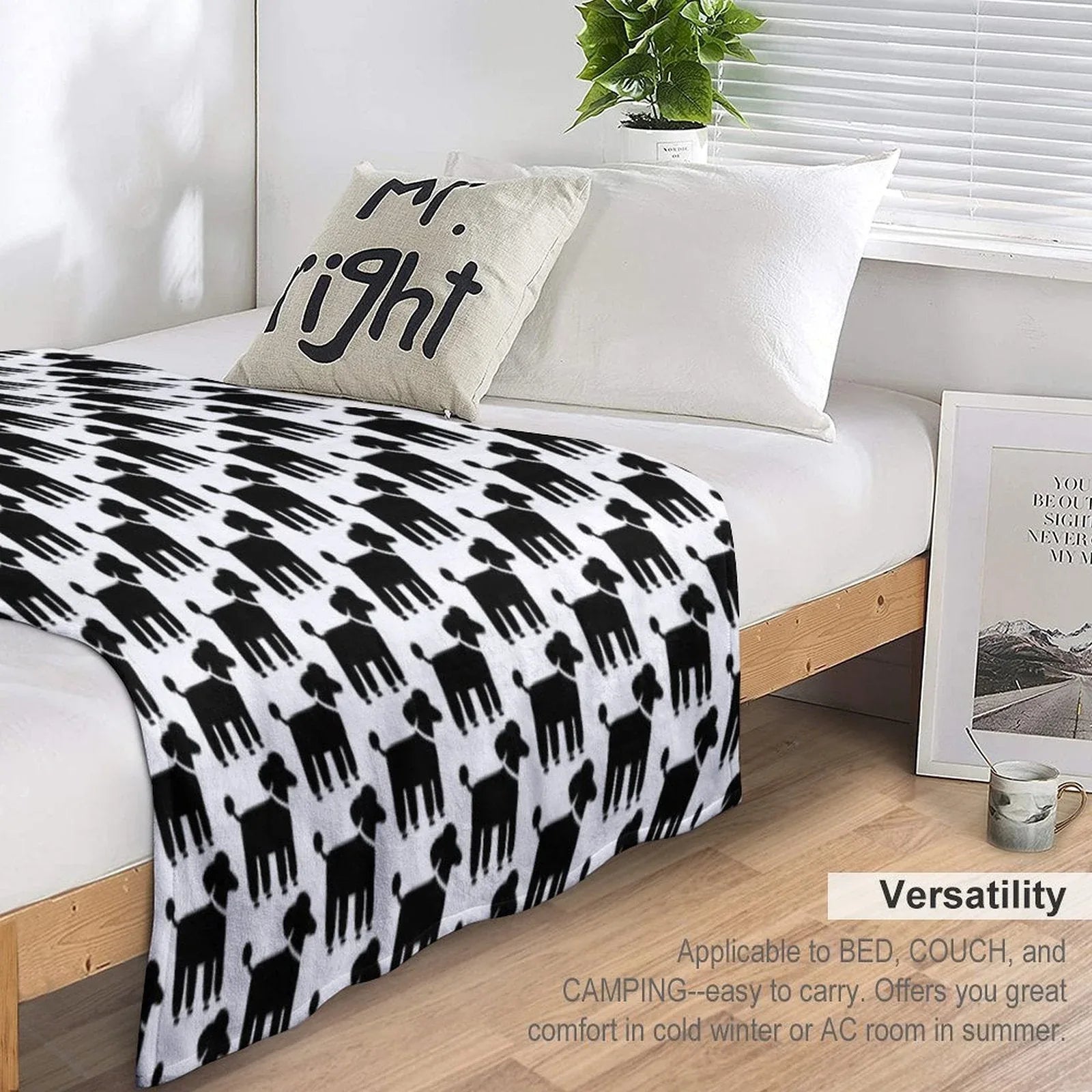 Black Poodle(s) Throw Blanket