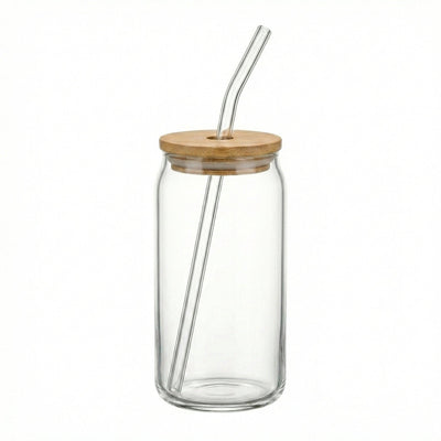 Avalon Set of 4 Glass Sippers - 18oz. with Bamboo Lid